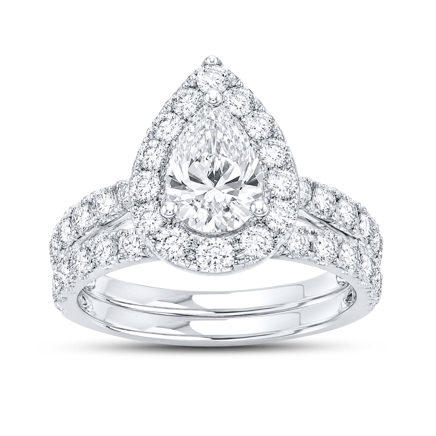 14kt White Gold 3.00 ctw Lab Diamond Ring Set