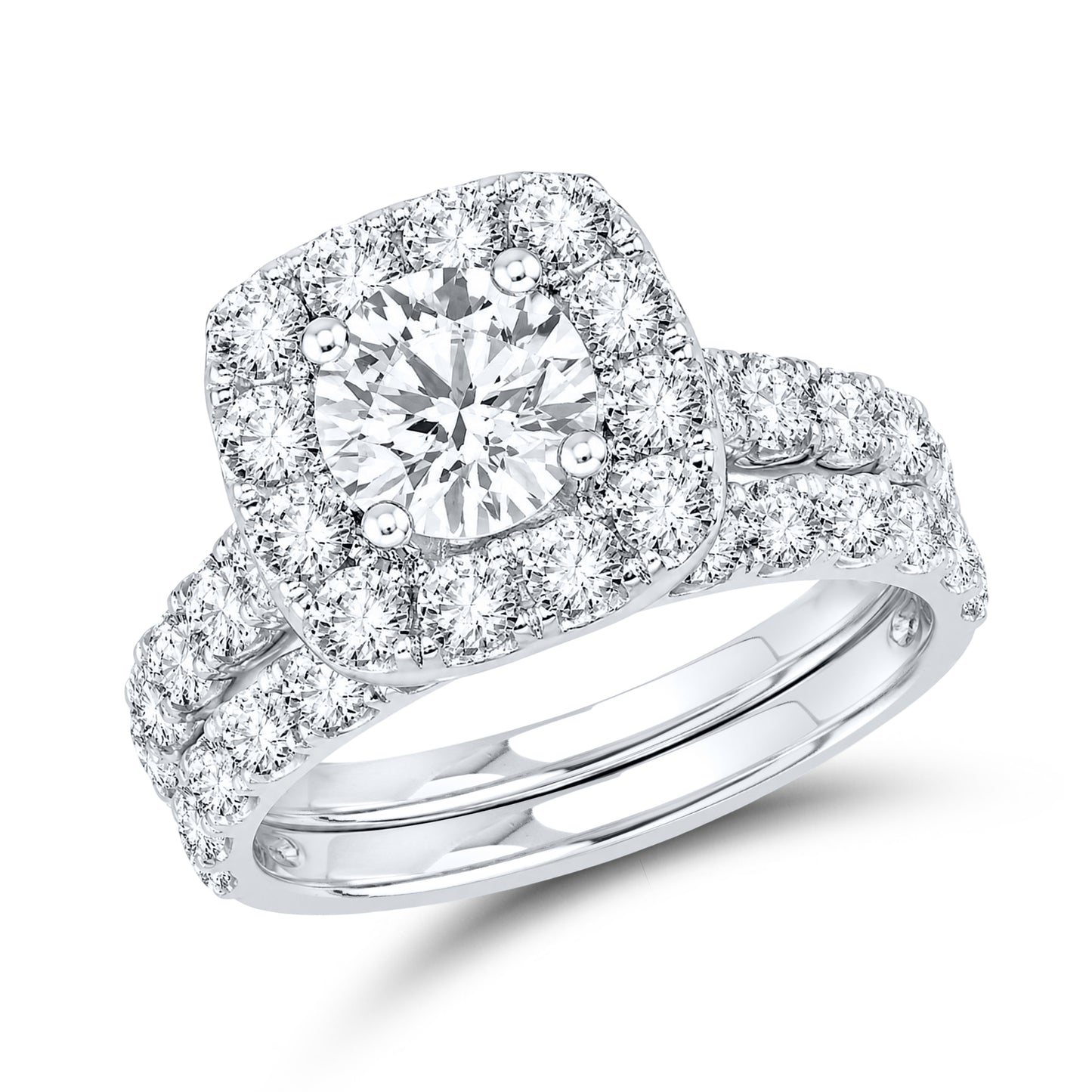 14kt White Gold 3.00 ctw  Lab Diamond Bridal Ring Set
