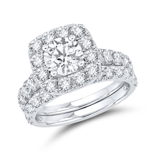 14kt White Gold 3.00 ctw  Lab Diamond Bridal Ring Set