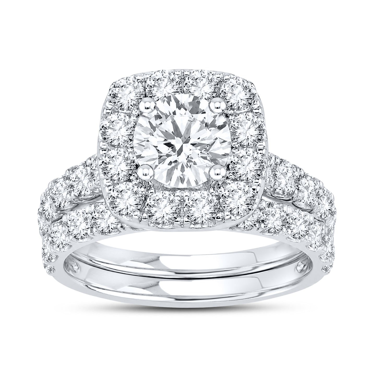 14kt White Gold 3.00 ctw  Lab Diamond Bridal Ring Set