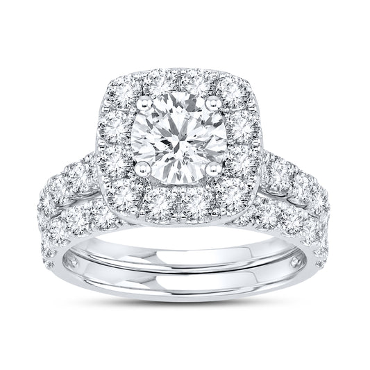 14kt White Gold 3.00 ctw  Lab Diamond Bridal Ring Set