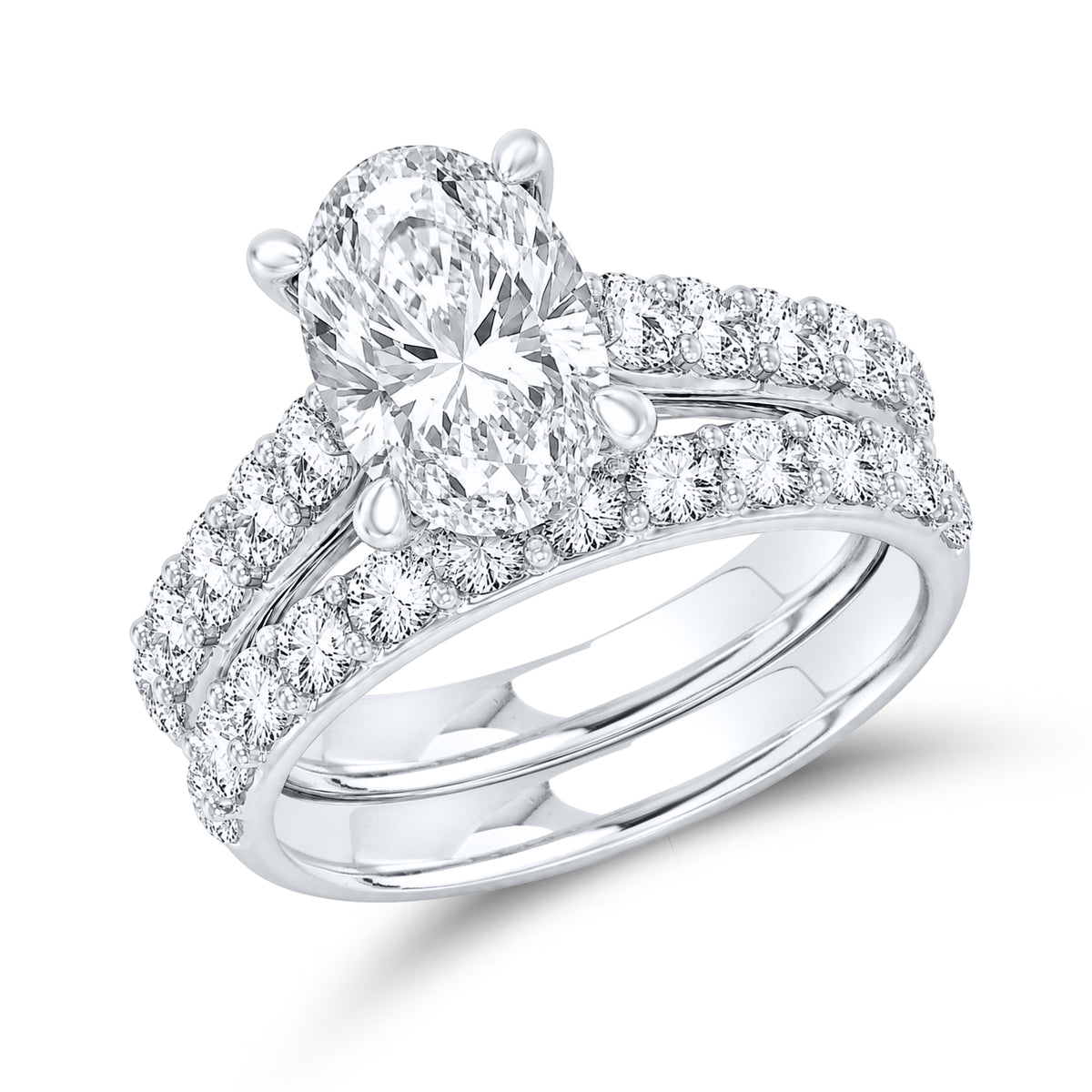 14kt white gold 5.00  ctw lab Diamond ring