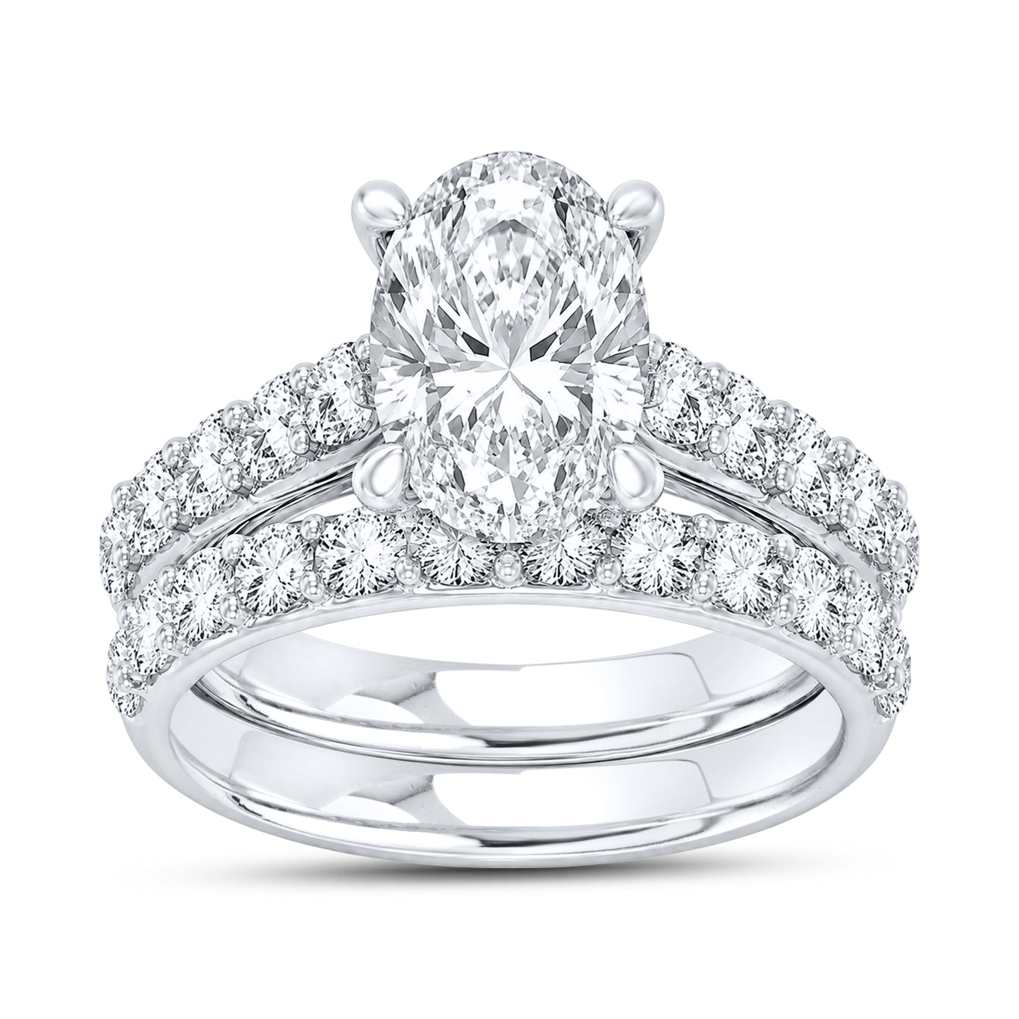 14kt white gold 5.00  ctw lab Diamond ring