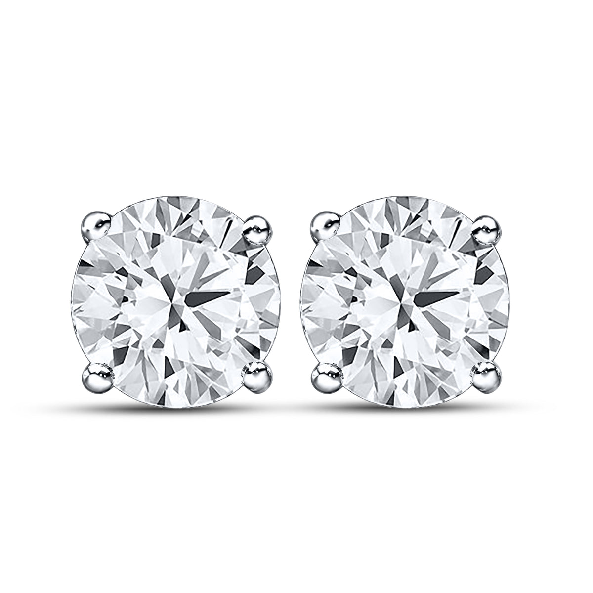 10KT WHITE GOLD LAB DIAMOND STUDS 2.00 CTW