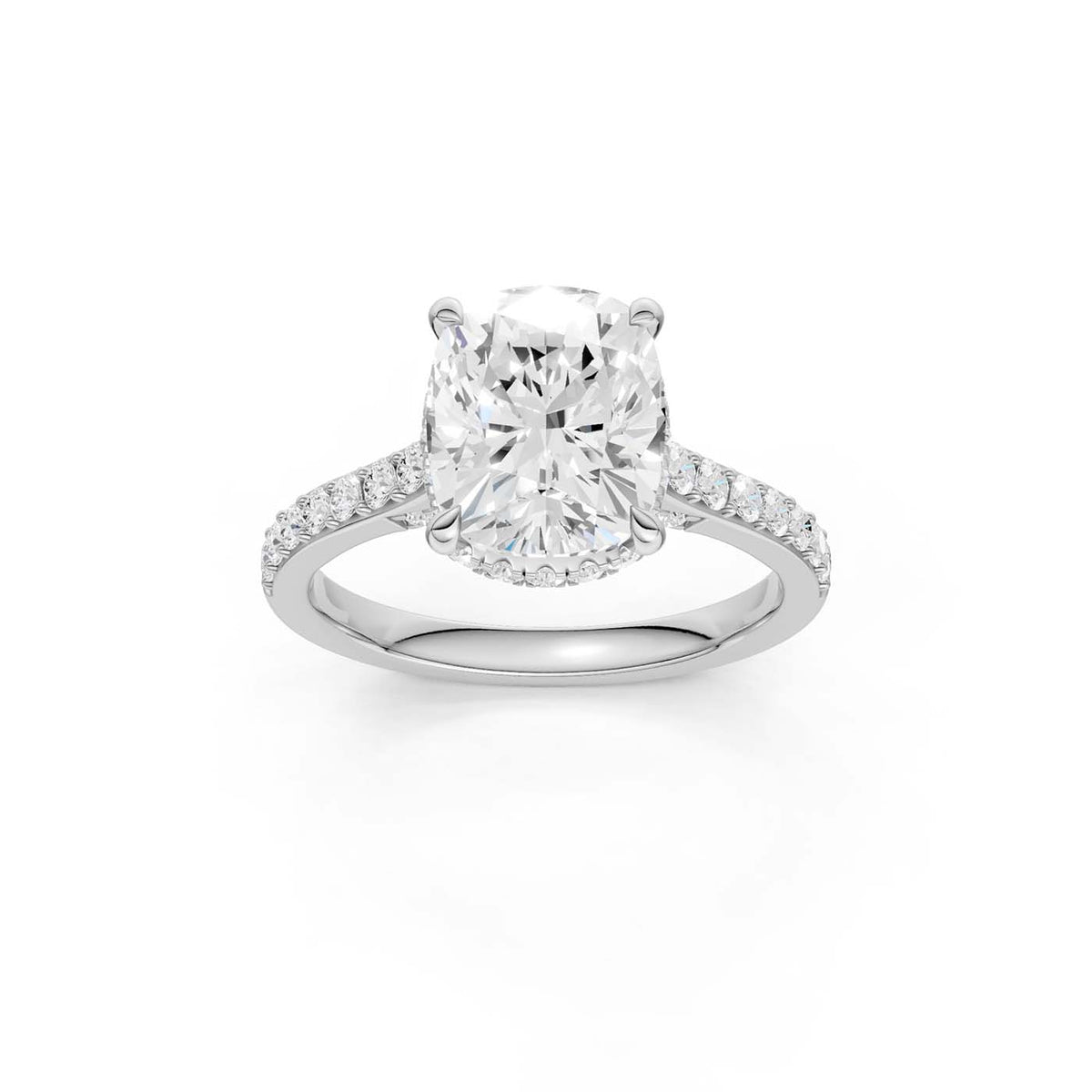 14KT WHITE GOLD 4.50 CTW Oval SHAPE LAB DIAMOND RING