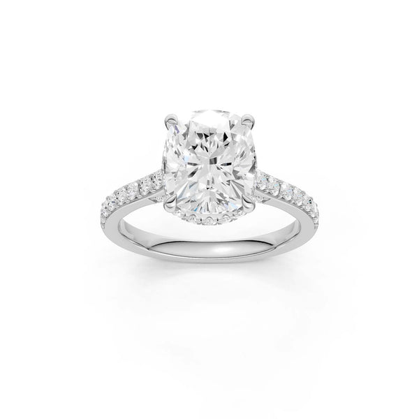14KT WHITE GOLD 4.50 CTW Oval SHAPE LAB DIAMOND RING