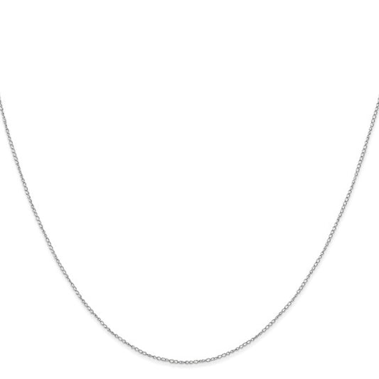 14KT White Gold 13 inch Carded .42mm Curb with Spring Ring Clasp Chain