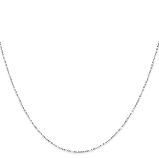 14KT White Gold 16 inch Carded .42mm Curb with Spring Ring Clasp Chain