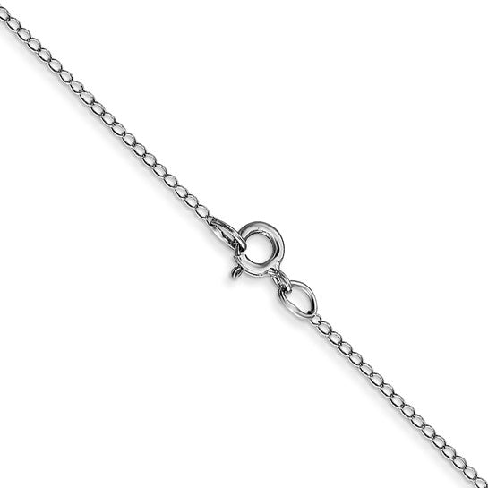 14KT White Gold 13 inch Carded .42mm Curb with Spring Ring Clasp Chain