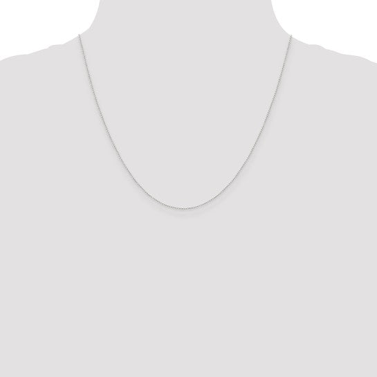 14KT White Gold 20 inch Carded .42mm Curb with Spring Ring Clasp Chain