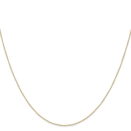 14KT Yellow Gold 18 inch Carded .42mm Curb with Spring Ring Clasp Chain