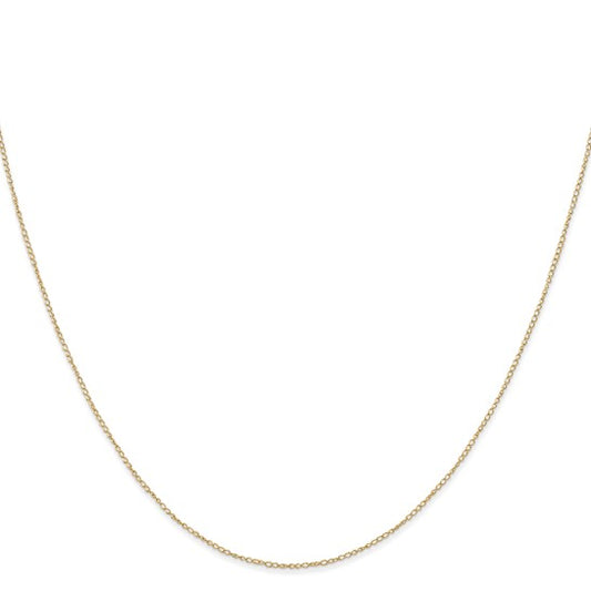 14KT Yellow Gold 18 inch Carded .42mm Curb with Spring Ring Clasp Chain