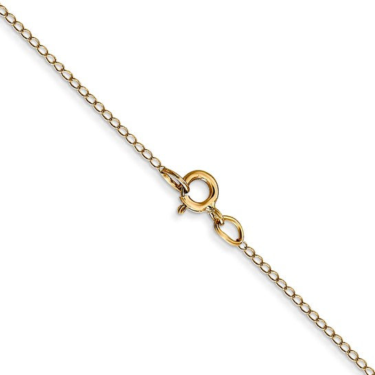 14KT Yellow Gold 18 inch Carded .42mm Curb with Spring Ring Clasp Chain