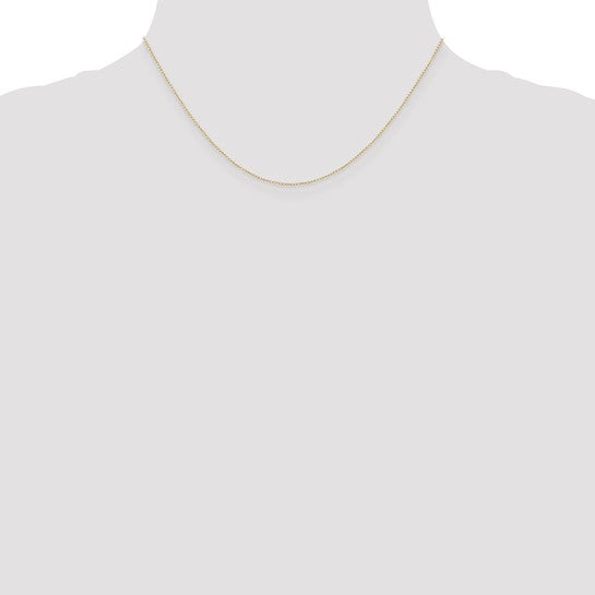 14KT Yellow Gold 16 inch Carded .42mm Curb with Spring Ring Clasp Chain