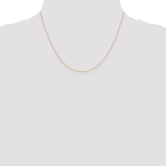 14KT Yellow Gold 18 inch Carded .42mm Curb with Spring Ring Clasp Chain