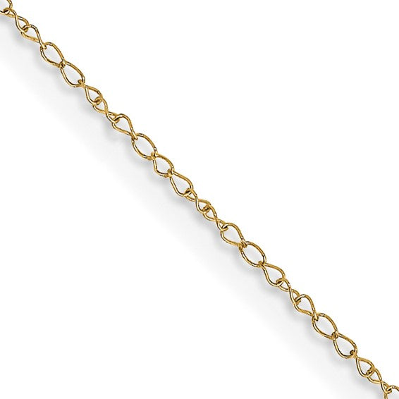 14KT Yellow Gold 18 inch Carded .42mm Curb with Spring Ring Clasp Chain