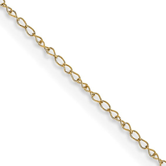 14KT Yellow Gold 18 inch Carded .42mm Curb with Spring Ring Clasp Chain