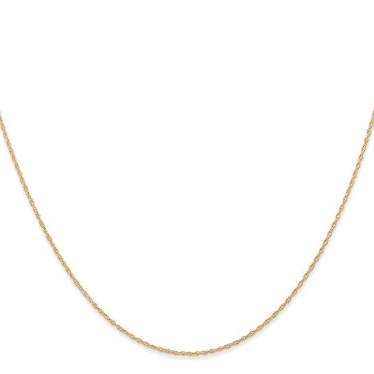14KT Yellow Gold 16 inch Carded .6mm Cable Rope with Spring Ring Clasp Chain