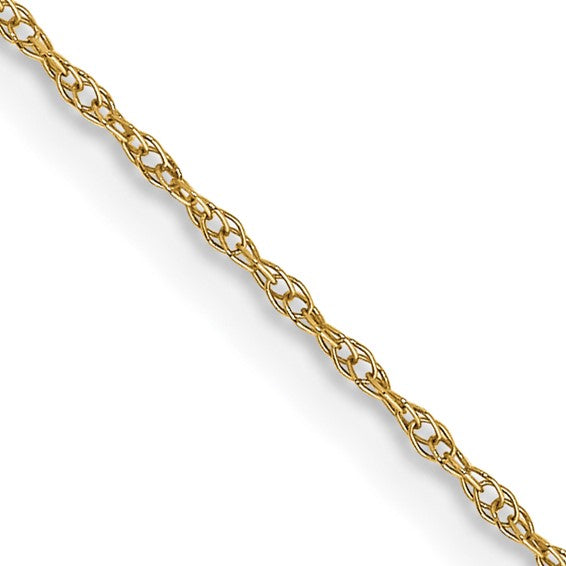 14KT Yellow Gold 16 inch Carded .6mm Cable Rope with Spring Ring Clasp Chain