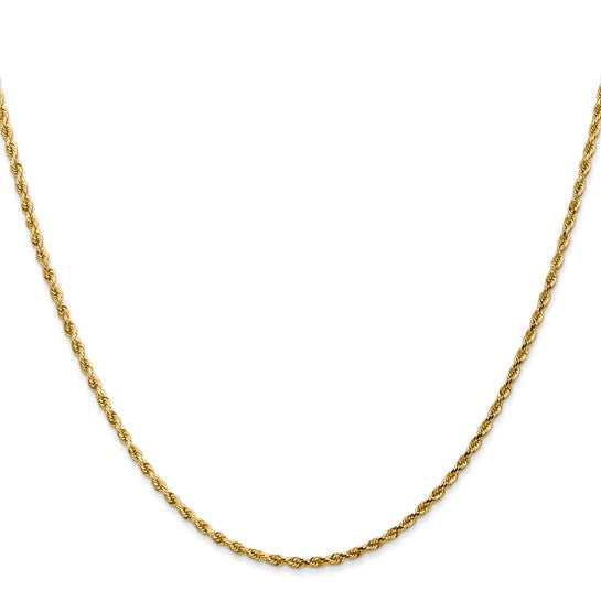 14KT Yellow Gold 1.75mm Diamond-Cut Rope Chain