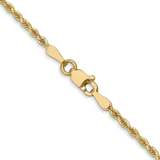 14KT Yellow Gold 1.75mm Diamond-Cut Rope Chain