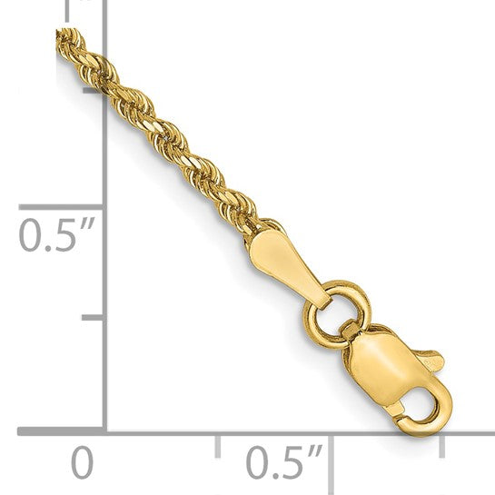 14KT Yellow Gold 1.75mm Diamond-Cut Rope Chain