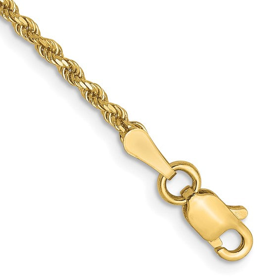 14KT Yellow Gold 1.75mm Diamond-Cut Rope Chain