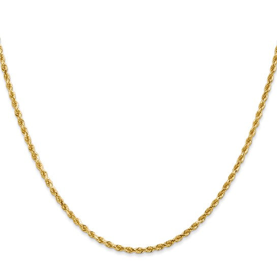 14KT Yellow Gold 2mm Diamond-Cut Rope Chain