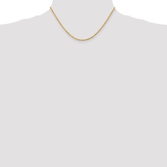 14KT Yellow Gold 2mm Diamond-Cut Rope Chain