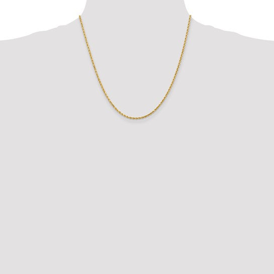 14KT Yellow Gold 2mm Diamond-Cut Rope Chain