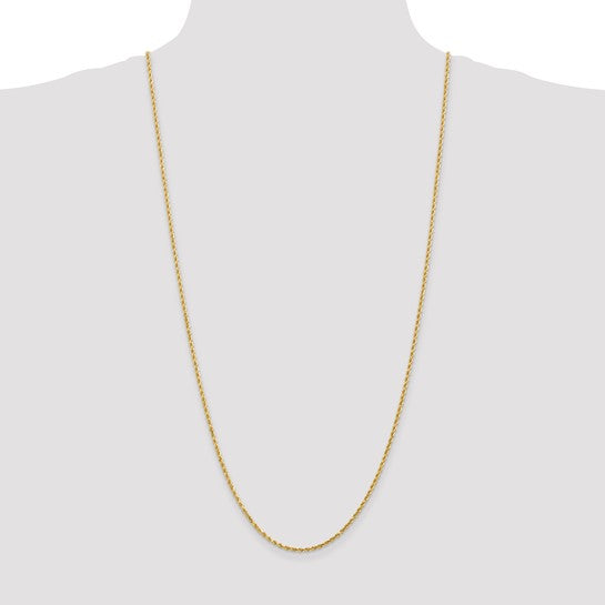 14KT Yellow Gold 2mm Diamond-Cut Rope Chain