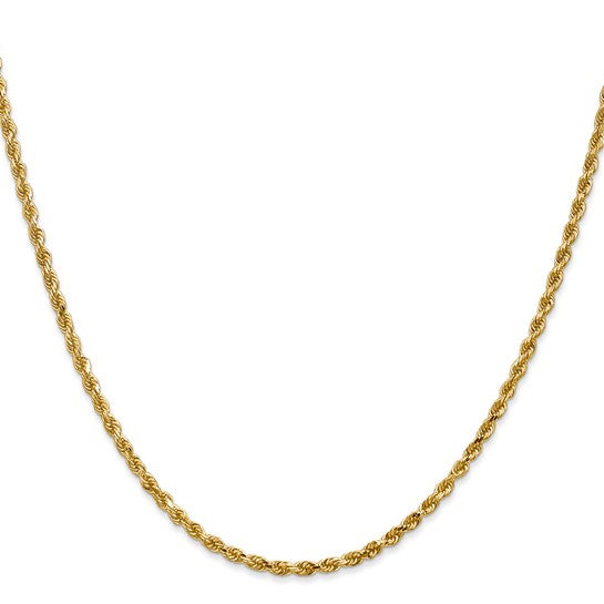 14KT Yellow Gold 2.5mm Diamond-Cut Rope Chain