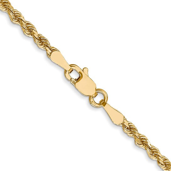 14KT Yellow Gold 2.5mm Diamond-Cut Rope Chain
