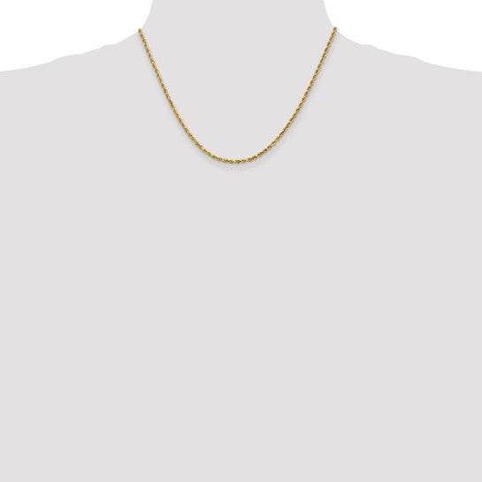 14kt Yellow Gold 2.5mm Diamond-Cut Rope Chain