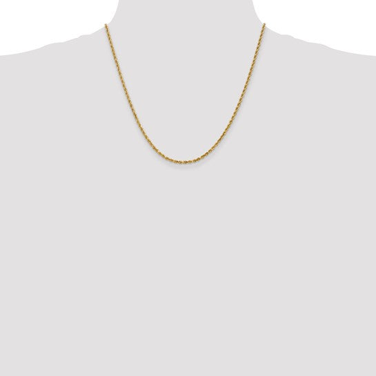 14KT Yellow Gold 2.5mm Diamond-Cut Rope Chain