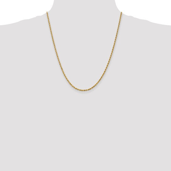 14KT Yellow Gold 2.5mm Diamond-Cut Rope Chain