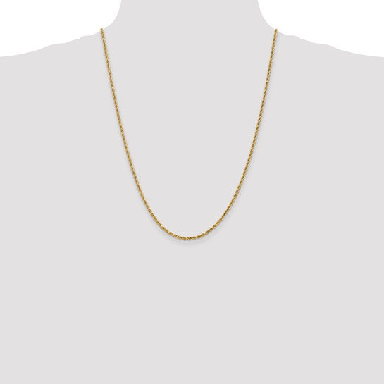 14KT Yellow Gold 2.5mm Diamond-Cut Rope Chain