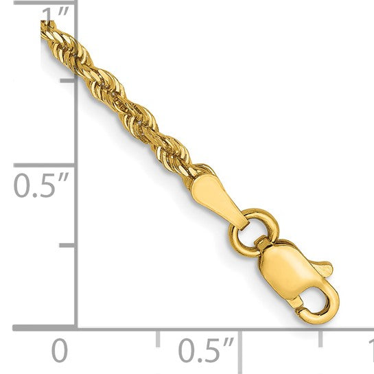 14KT Yellow Gold 2.5mm Diamond-Cut Rope Chain