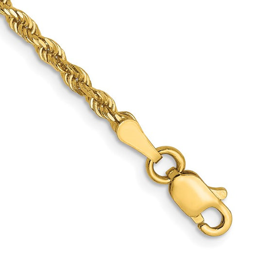14KT Yellow Gold 2.5mm Diamond-Cut Rope Chain