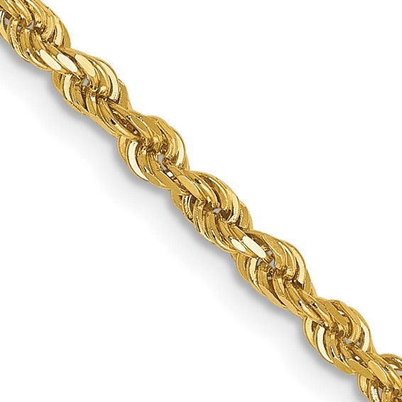 14KT Yellow Gold 2.5mm Diamond-Cut Rope Chain