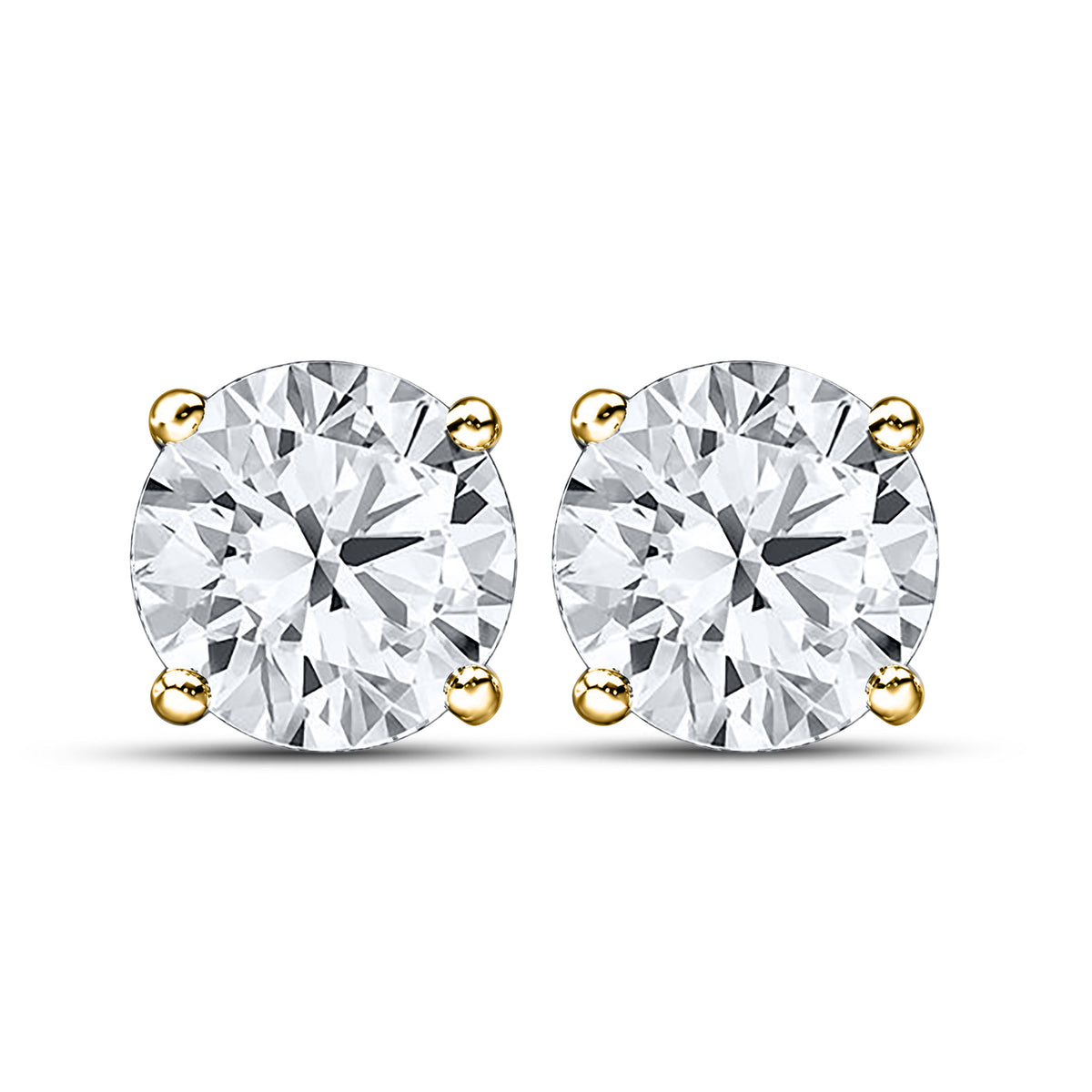 10kt yellow gold 2.00 ctw lab diamond studs