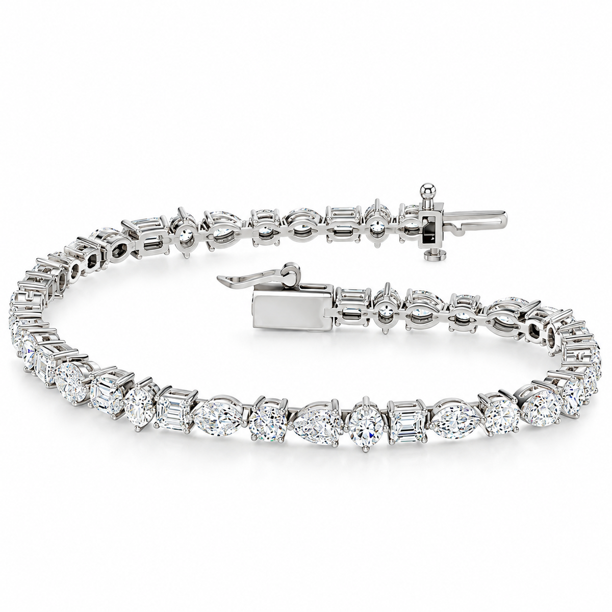 14KT WHITE GOLD 4.50 CTW  LAB DIAMOND BRACELET