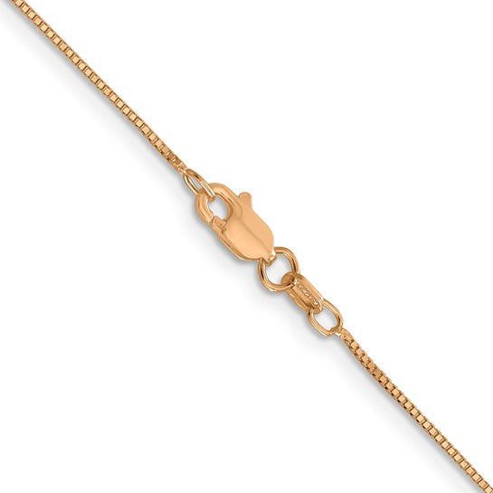 14KT Rose Gold .7mm Box with Lobster Clasp Chain
