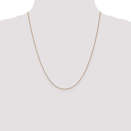 14KT Rose Gold .7mm Box with Lobster Clasp Chain