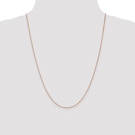 14KT Rose Gold .7mm Box with Lobster Clasp Chain