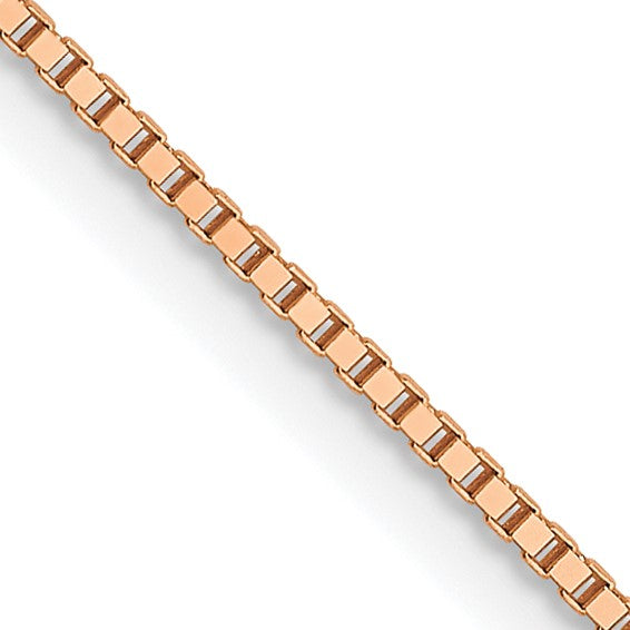 14KT Rose Gold .7mm Box with Lobster Clasp Chain