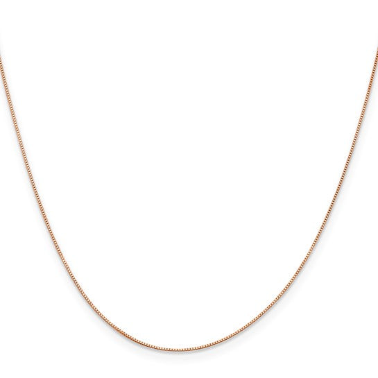 14KT Rose Gold .5mm Baby Box with Lobster Clasp Chain