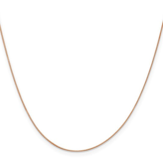 14KT Rose Gold .5mm Baby Box with Lobster Clasp Chain