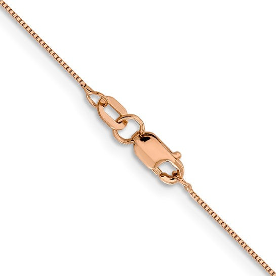 14KT Rose Gold .5mm Baby Box with Lobster Clasp Chain
