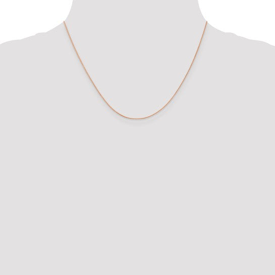 14KT Rose Gold .5mm Baby Box with Lobster Clasp Chain